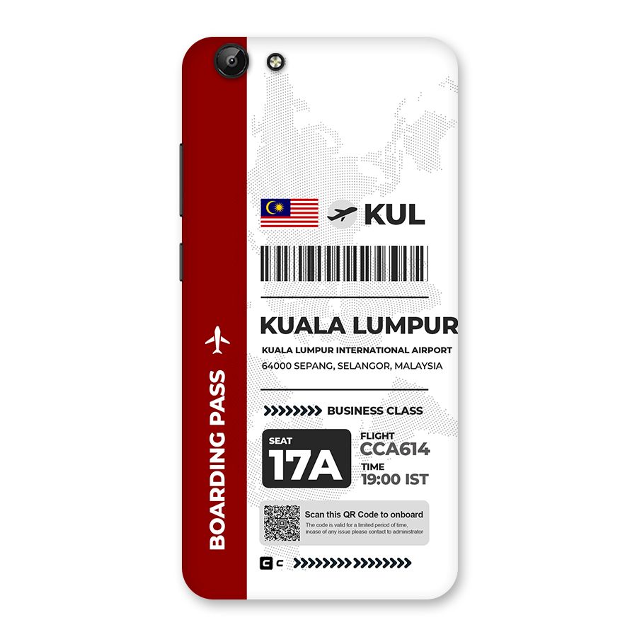 International Boarding Pass Kuala Lumpur Back Case for Vivo Y69