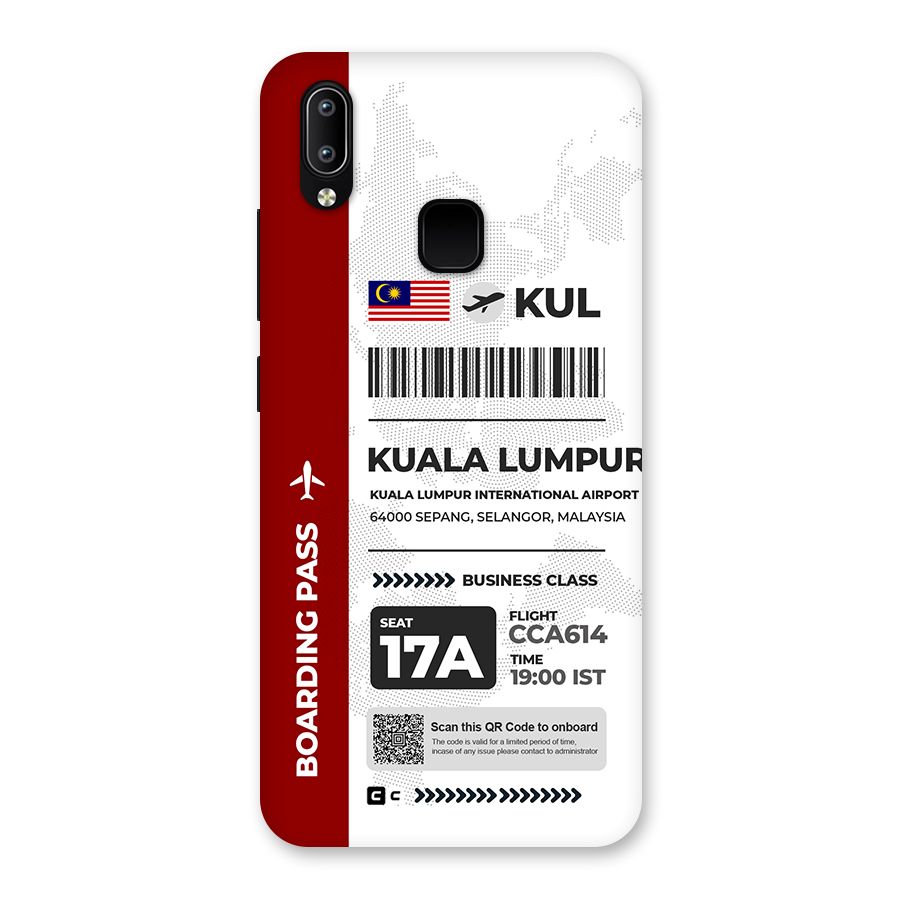 International Boarding Pass Kuala Lumpur Back Case for Vivo Y93