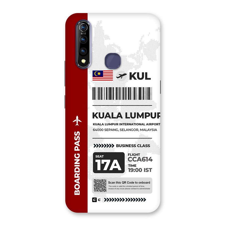 International Boarding Pass Kuala Lumpur Back Case for Vivo Z1 Pro