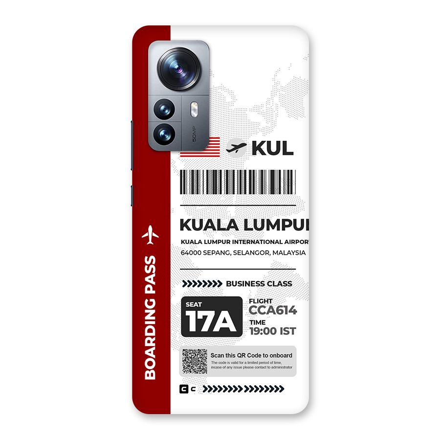 International Boarding Pass Kuala Lumpur Back Case for Xiaomi 12 Pro