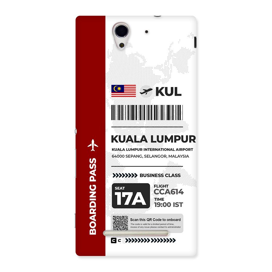International Boarding Pass Kuala Lumpur Back Case for Xperia C3