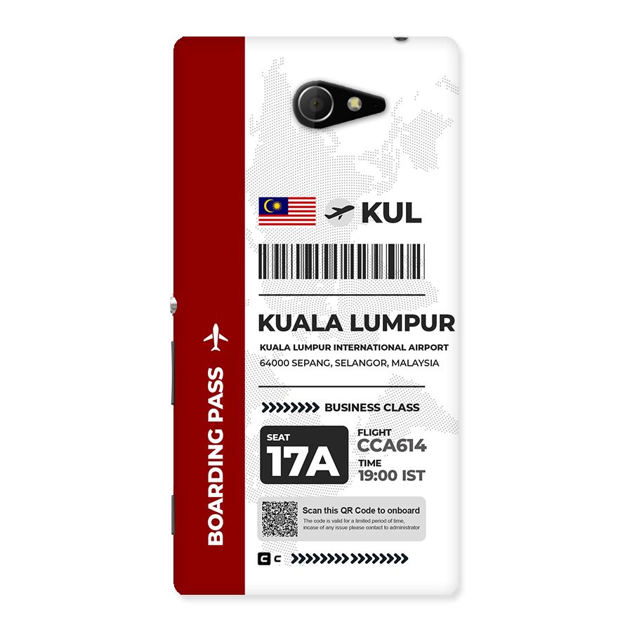 International Boarding Pass Kuala Lumpur Back Case for Xperia M2