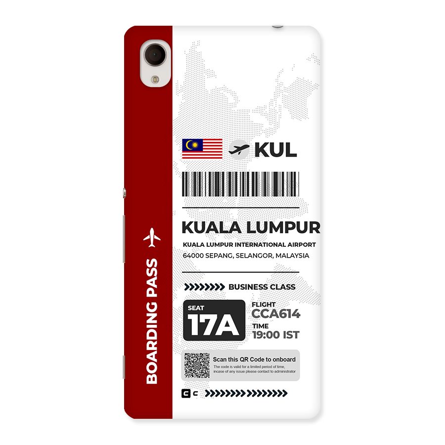 International Boarding Pass Kuala Lumpur Back Case for Xperia M4
