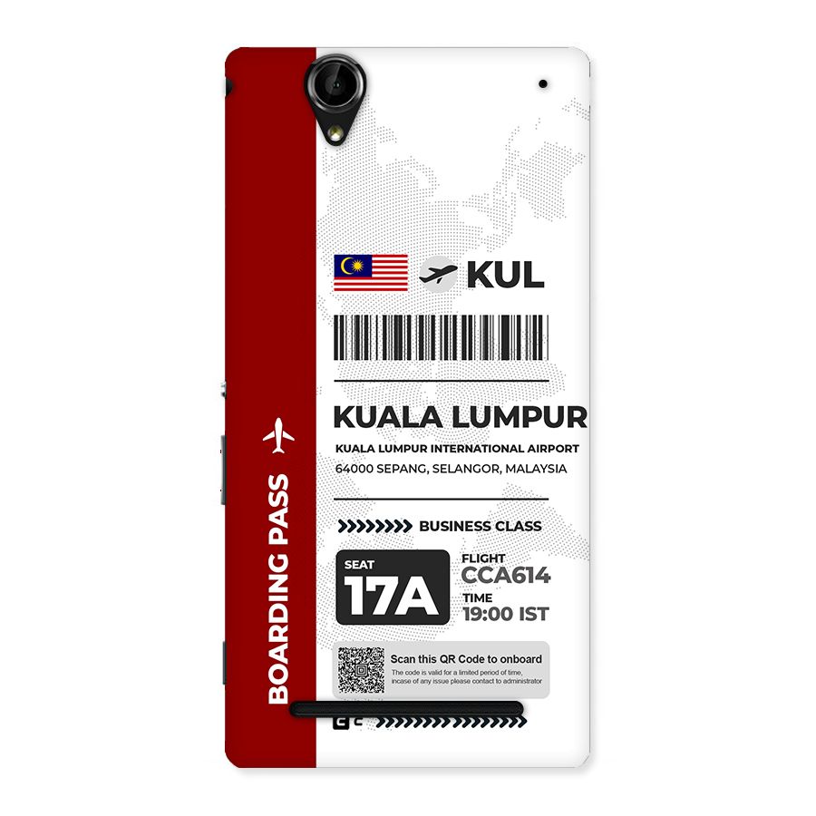 International Boarding Pass Kuala Lumpur Back Case for Xperia T2