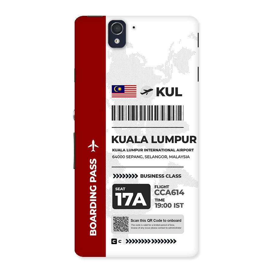 International Boarding Pass Kuala Lumpur Back Case for Xperia Z