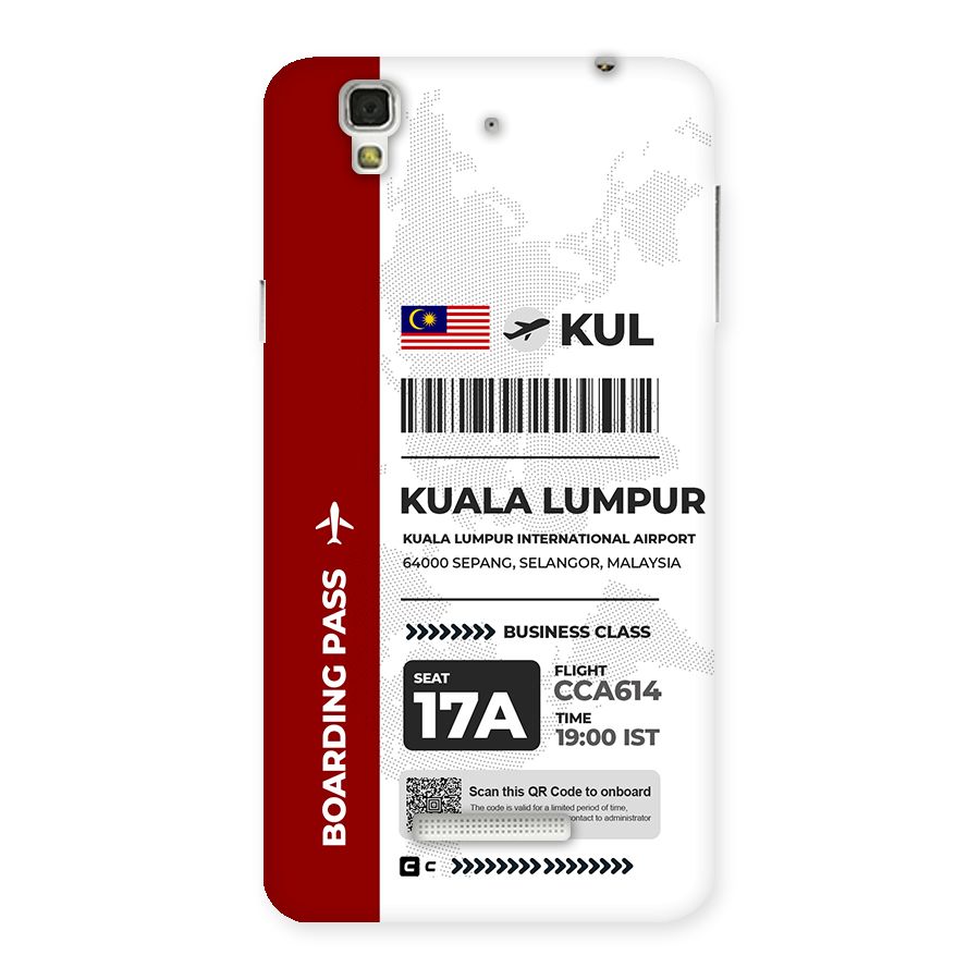 International Boarding Pass Kuala Lumpur Back Case for YU Yureka Plus