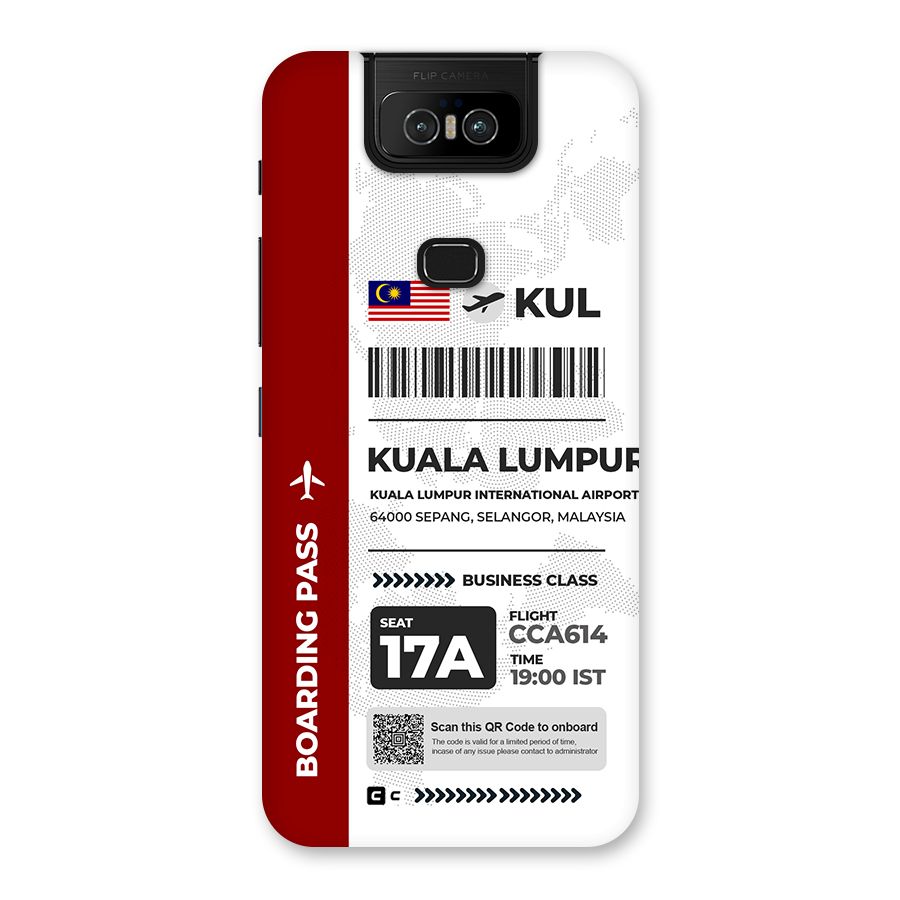 International Boarding Pass Kuala Lumpur Back Case for Zenfone 6z