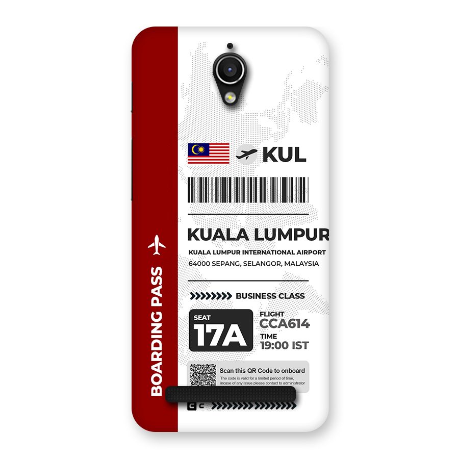 International Boarding Pass Kuala Lumpur Back Case for Zenfone Go