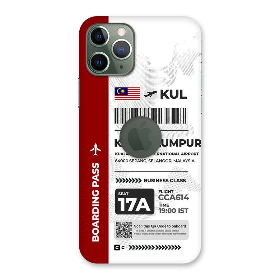 International Boarding Pass Kuala Lumpur Back Case for iPhone 11 Pro Logo Cut