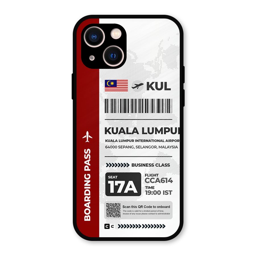 International Boarding Pass Kuala Lumpur Metal Back Case for iPhone 13