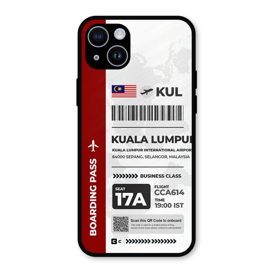 International Boarding Pass Kuala Lumpur Metal Back Case for iPhone 14