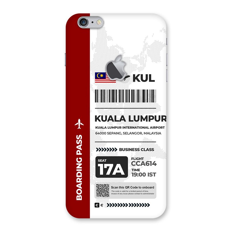 International Boarding Pass Kuala Lumpur Back Case for iPhone 6 Plus 6S Plus Logo Cut