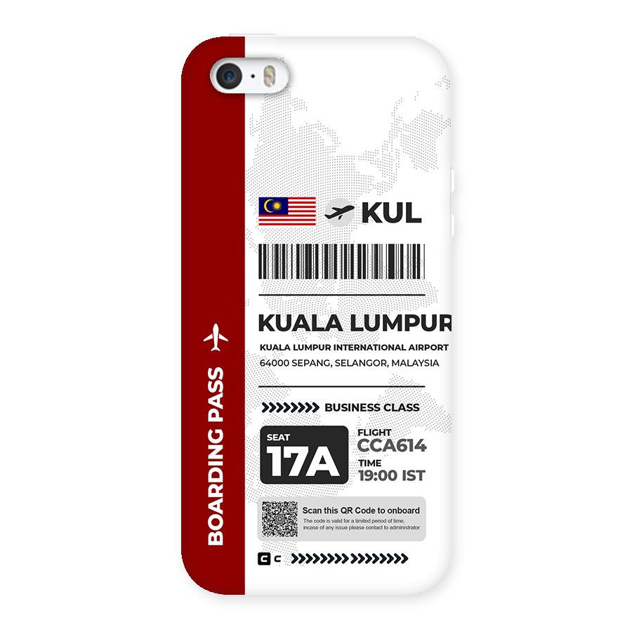 International Boarding Pass Kuala Lumpur Back Case for iPhone SE 2016