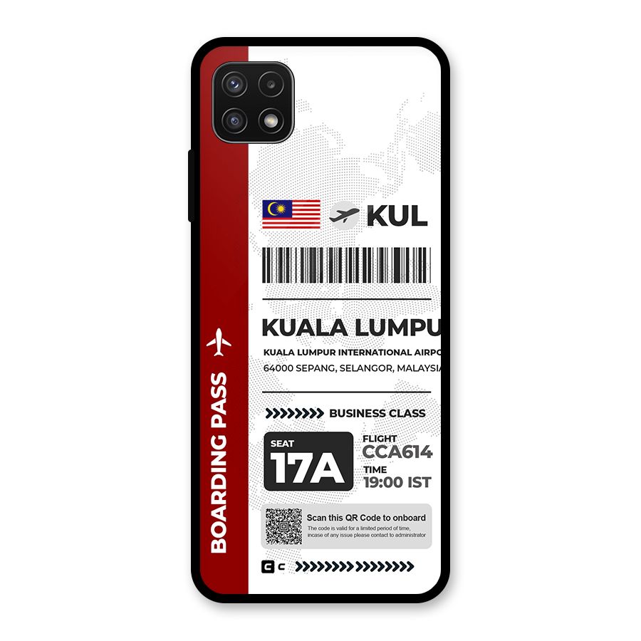 International Boarding Pass Kuala Lumpur Glass Back Case for Galaxy A22 5G