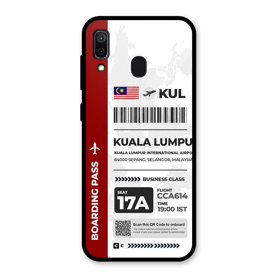 International Boarding Pass Kuala Lumpur Glass Back Case for Galaxy A30