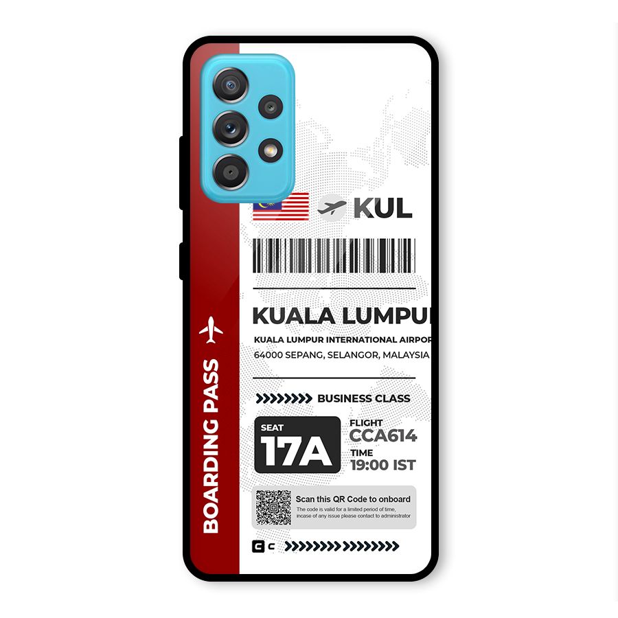 International Boarding Pass Kuala Lumpur Glass Back Case for Galaxy A52s 5G