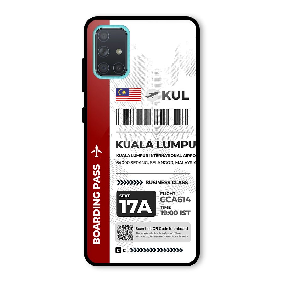 International Boarding Pass Kuala Lumpur Glass Back Case for Galaxy A71
