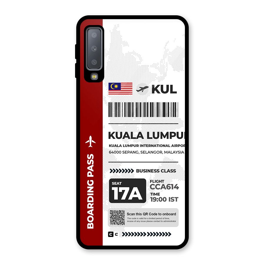 International Boarding Pass Kuala Lumpur Glass Back Case for Galaxy A7 (2018)