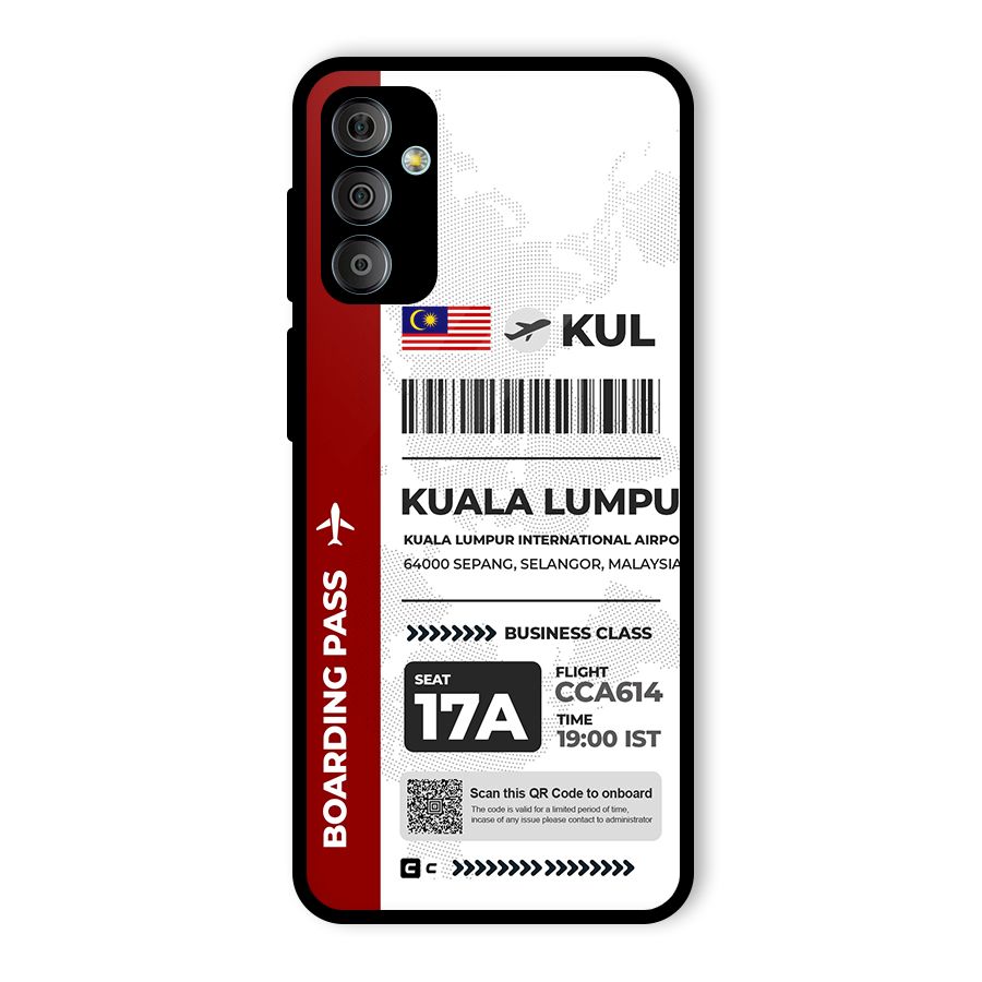 International Boarding Pass Kuala Lumpur Glass Back Case for Galaxy F23