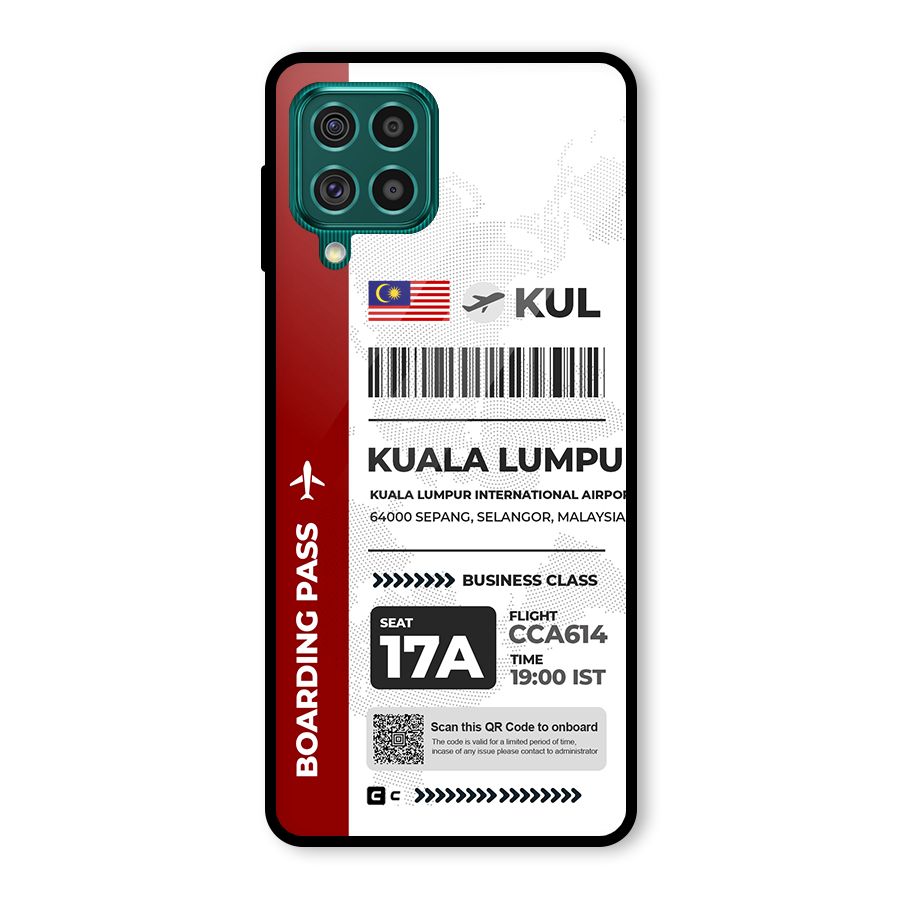 International Boarding Pass Kuala Lumpur Glass Back Case for Galaxy F62