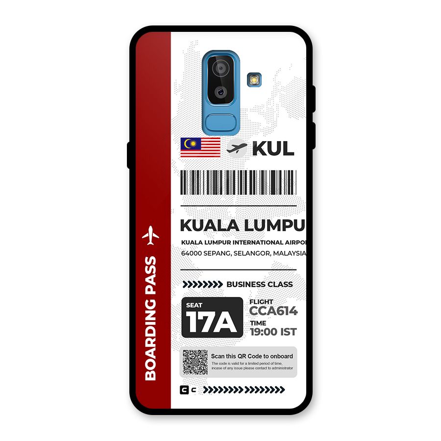 International Boarding Pass Kuala Lumpur Glass Back Case for Galaxy J8