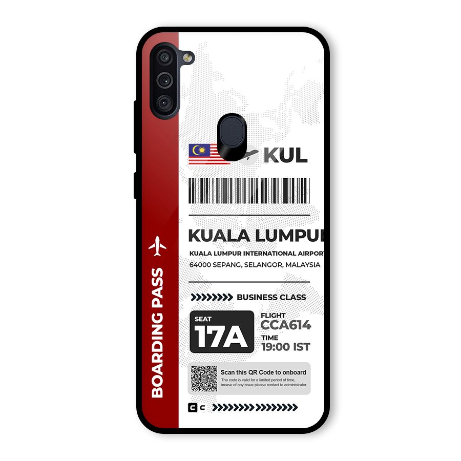 International Boarding Pass Kuala Lumpur Glass Back Case for Galaxy M11