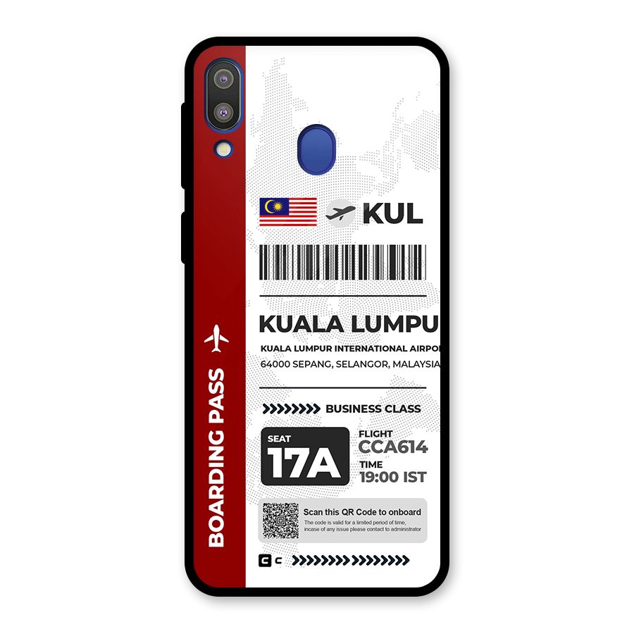 International Boarding Pass Kuala Lumpur Glass Back Case for Galaxy M20