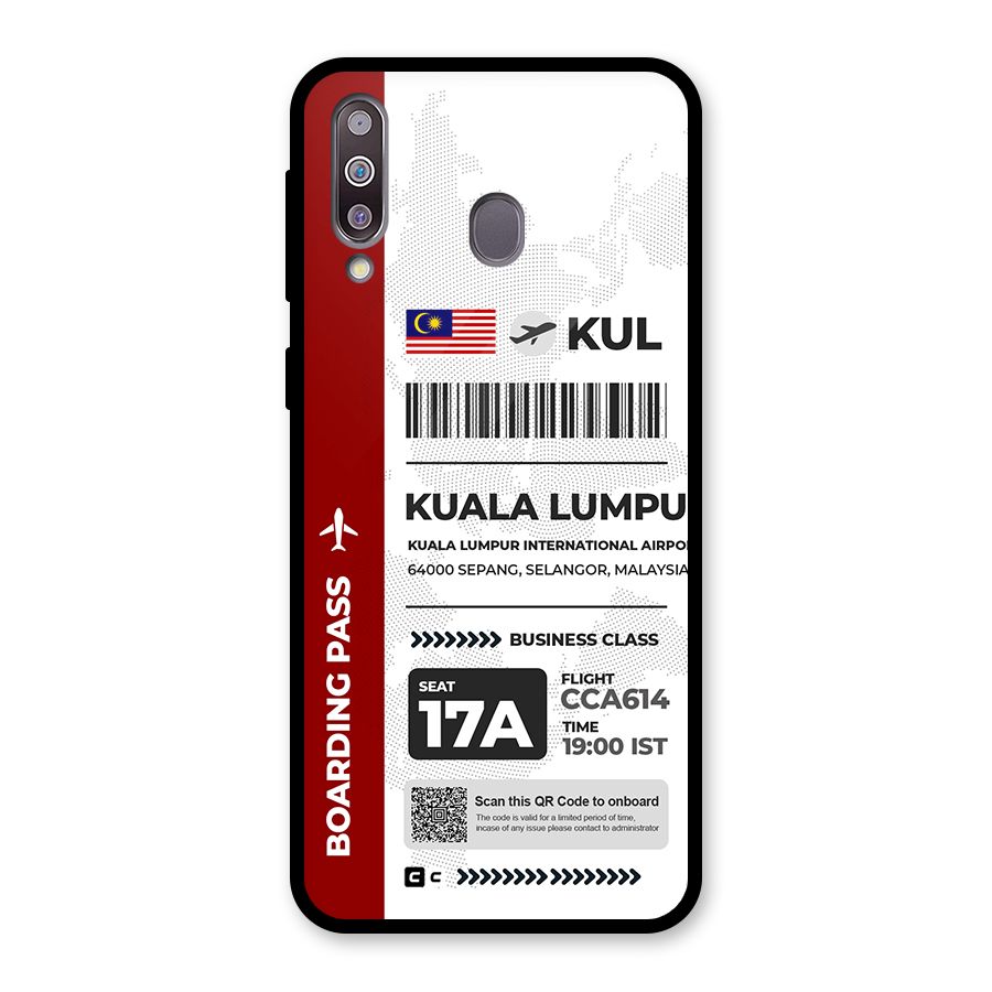 International Boarding Pass Kuala Lumpur Glass Back Case for Galaxy M30