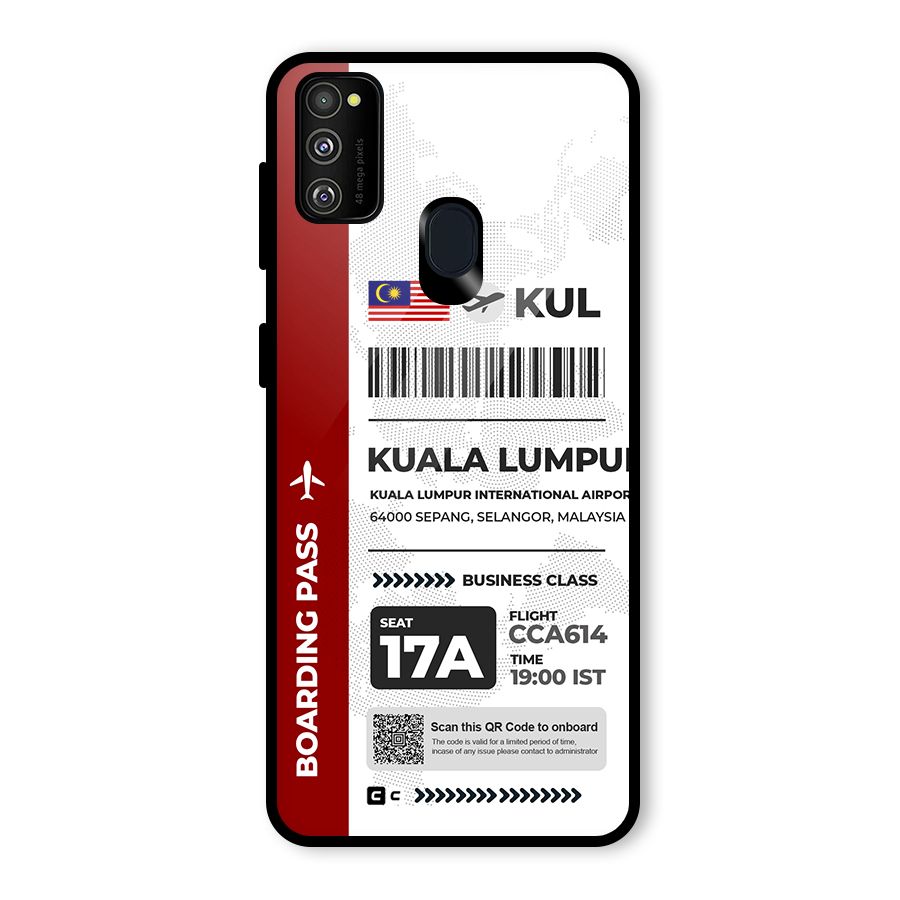 International Boarding Pass Kuala Lumpur Glass Back Case for Galaxy M30s