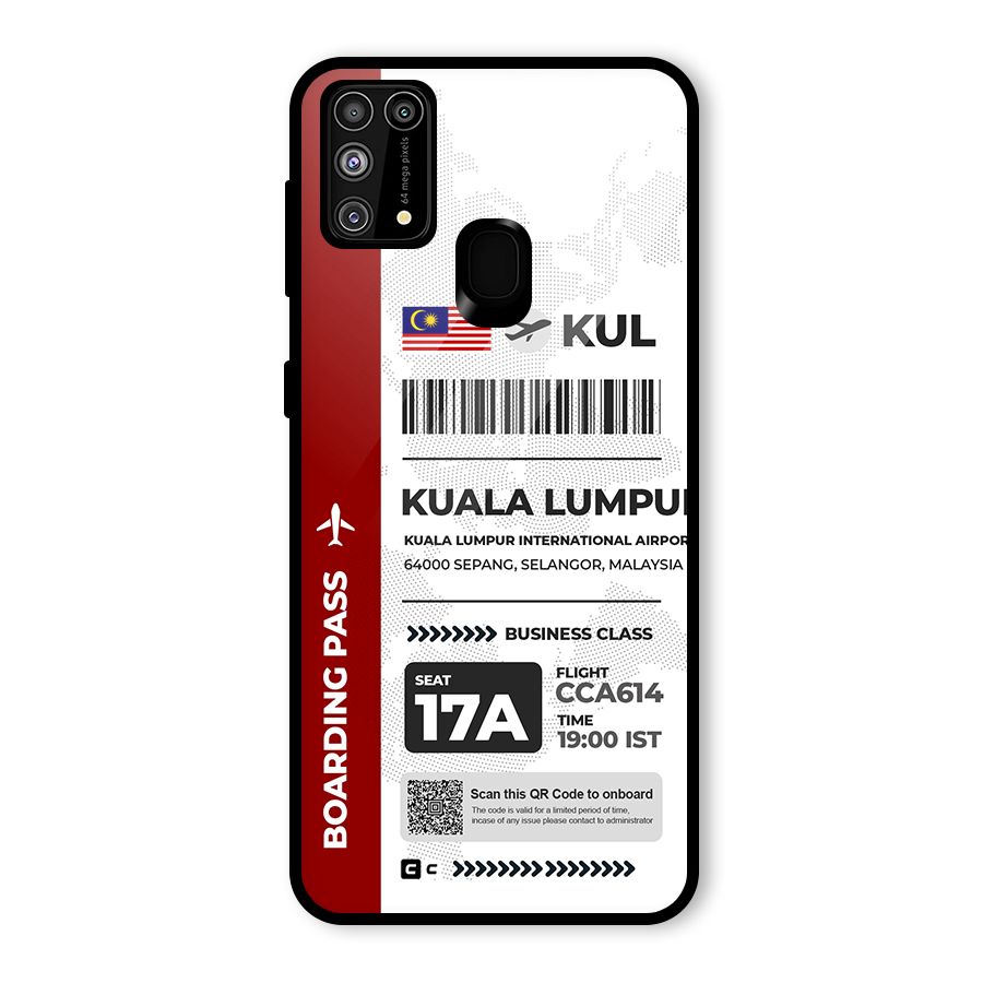 International Boarding Pass Kuala Lumpur Glass Back Case for Galaxy M31