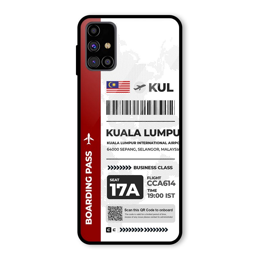 International Boarding Pass Kuala Lumpur Glass Back Case for Galaxy M31s