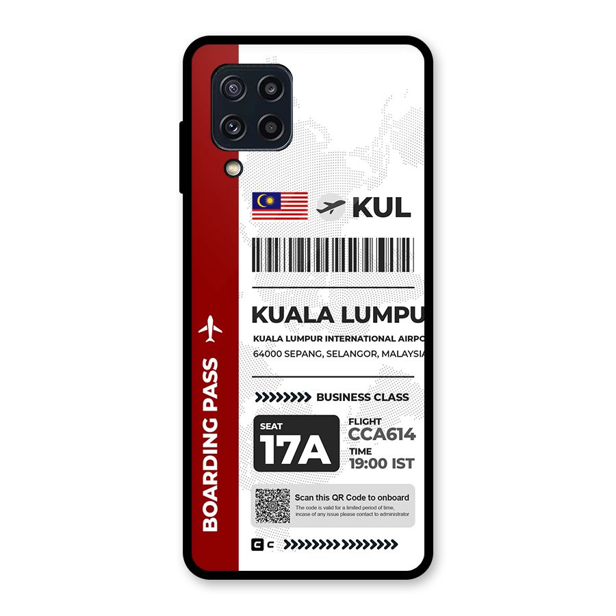 International Boarding Pass Kuala Lumpur Glass Back Case for Galaxy M32