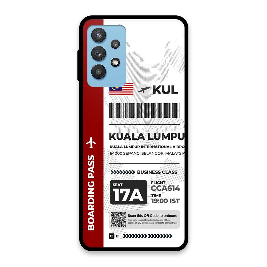 International Boarding Pass Kuala Lumpur Glass Back Case for Galaxy M32 5G