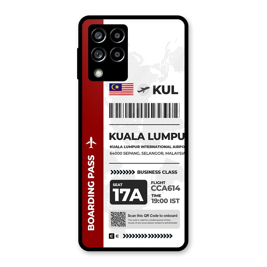 International Boarding Pass Kuala Lumpur Glass Back Case for Galaxy M53 5G