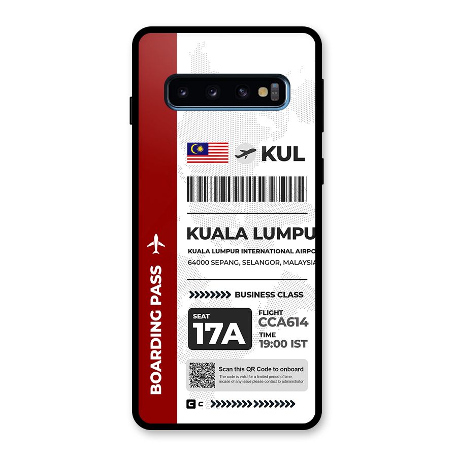 International Boarding Pass Kuala Lumpur Glass Back Case for Galaxy S10