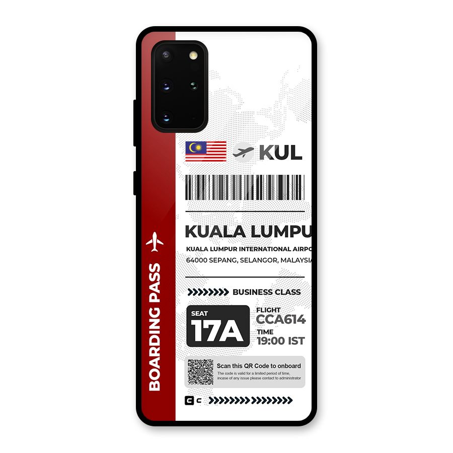 International Boarding Pass Kuala Lumpur Glass Back Case for Galaxy S20 Plus