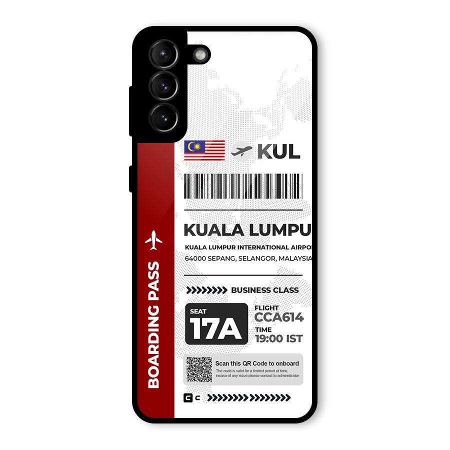 International Boarding Pass Kuala Lumpur Glass Back Case for Galaxy S21 Plus