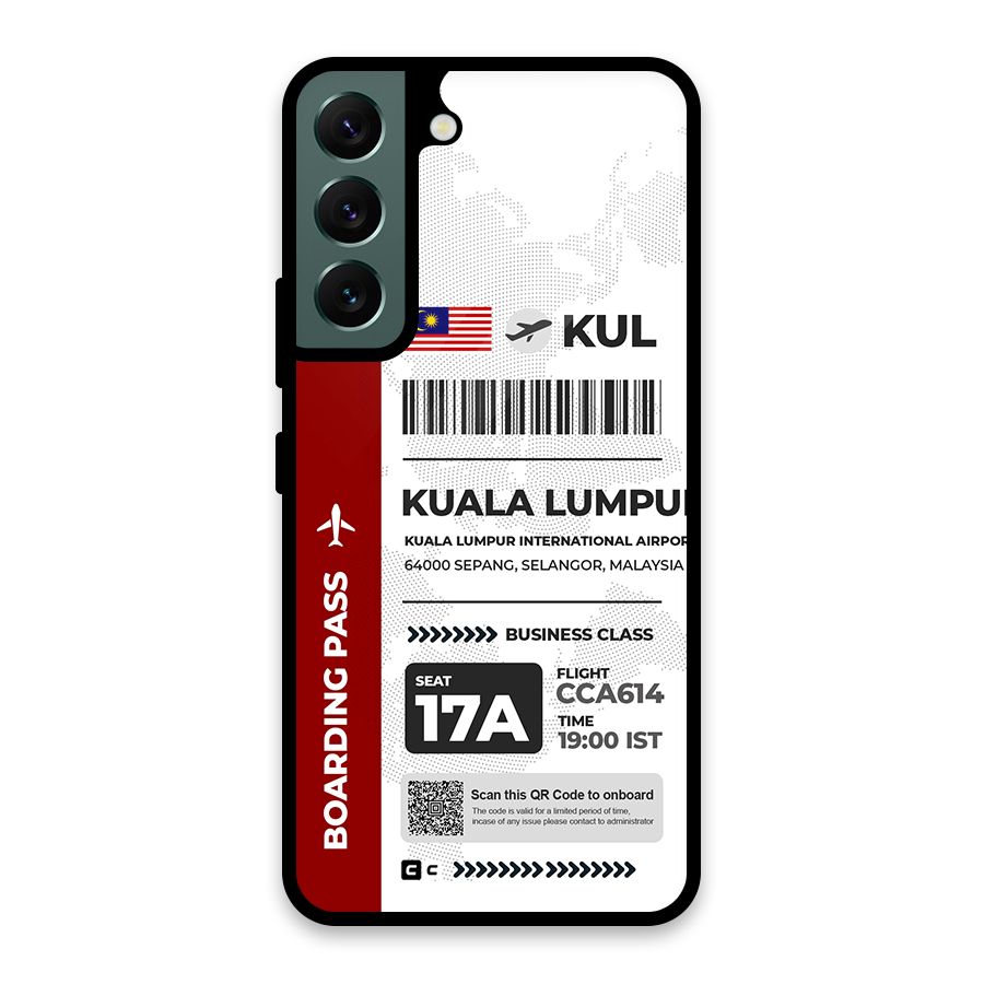 International Boarding Pass Kuala Lumpur Glass Back Case for Galaxy S22 5G