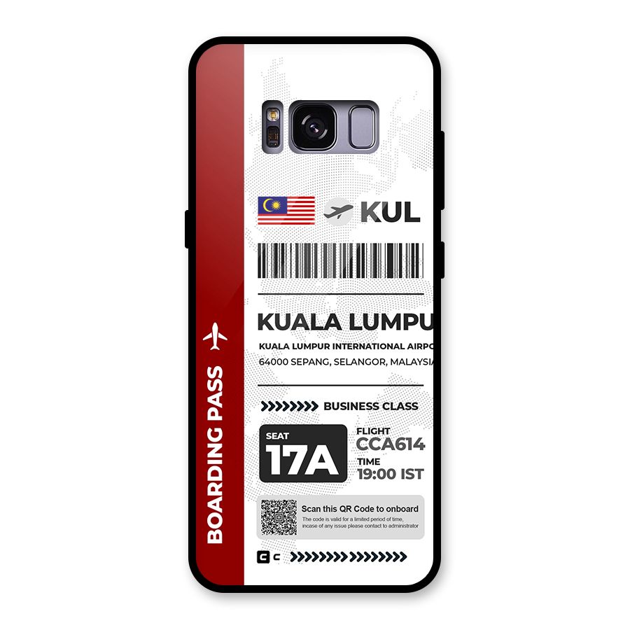 International Boarding Pass Kuala Lumpur Glass Back Case for Galaxy S8