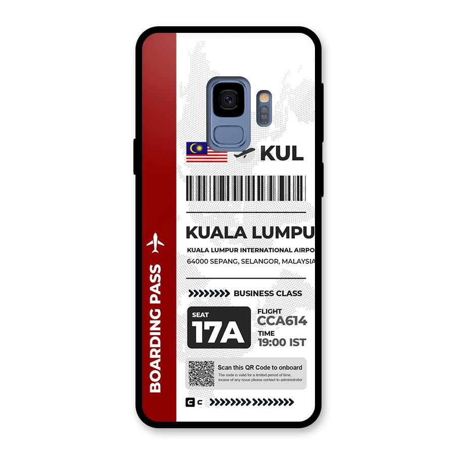 International Boarding Pass Kuala Lumpur Glass Back Case for Galaxy S9