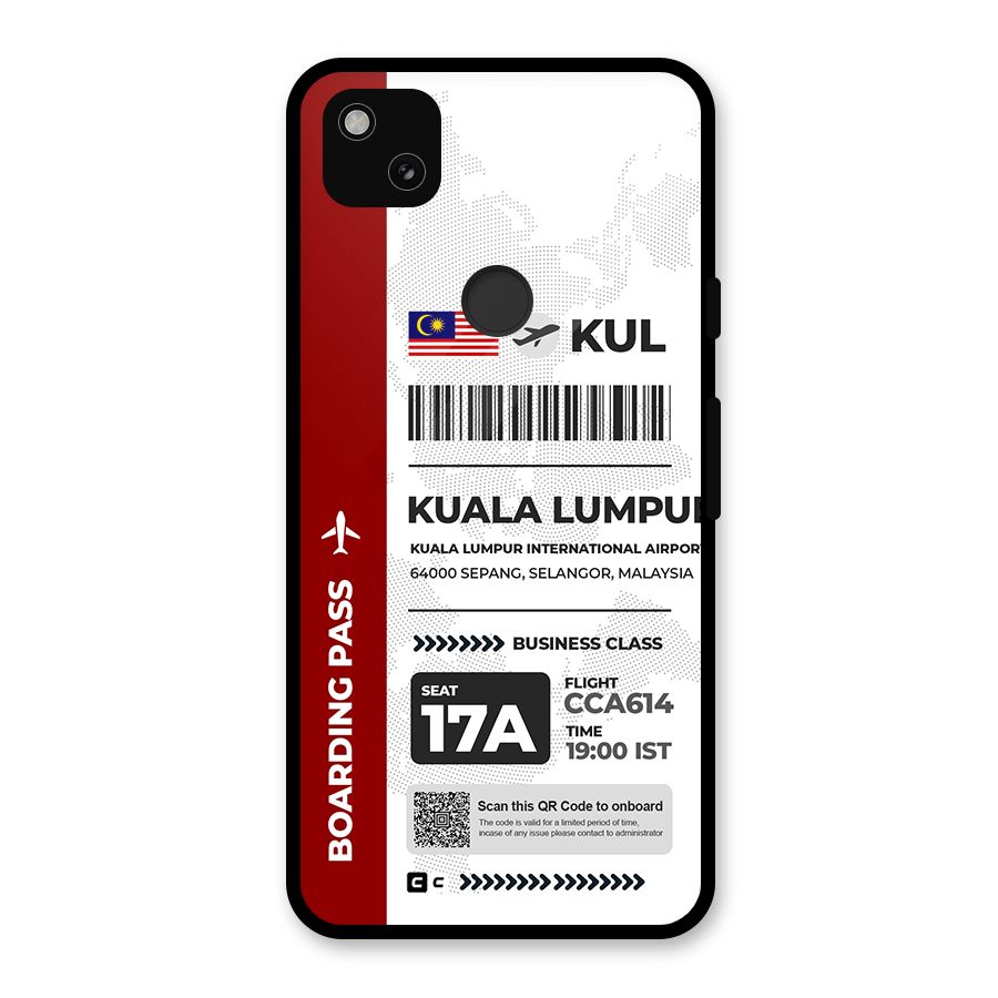 International Boarding Pass Kuala Lumpur Glass Back Case for Google Pixel 4a