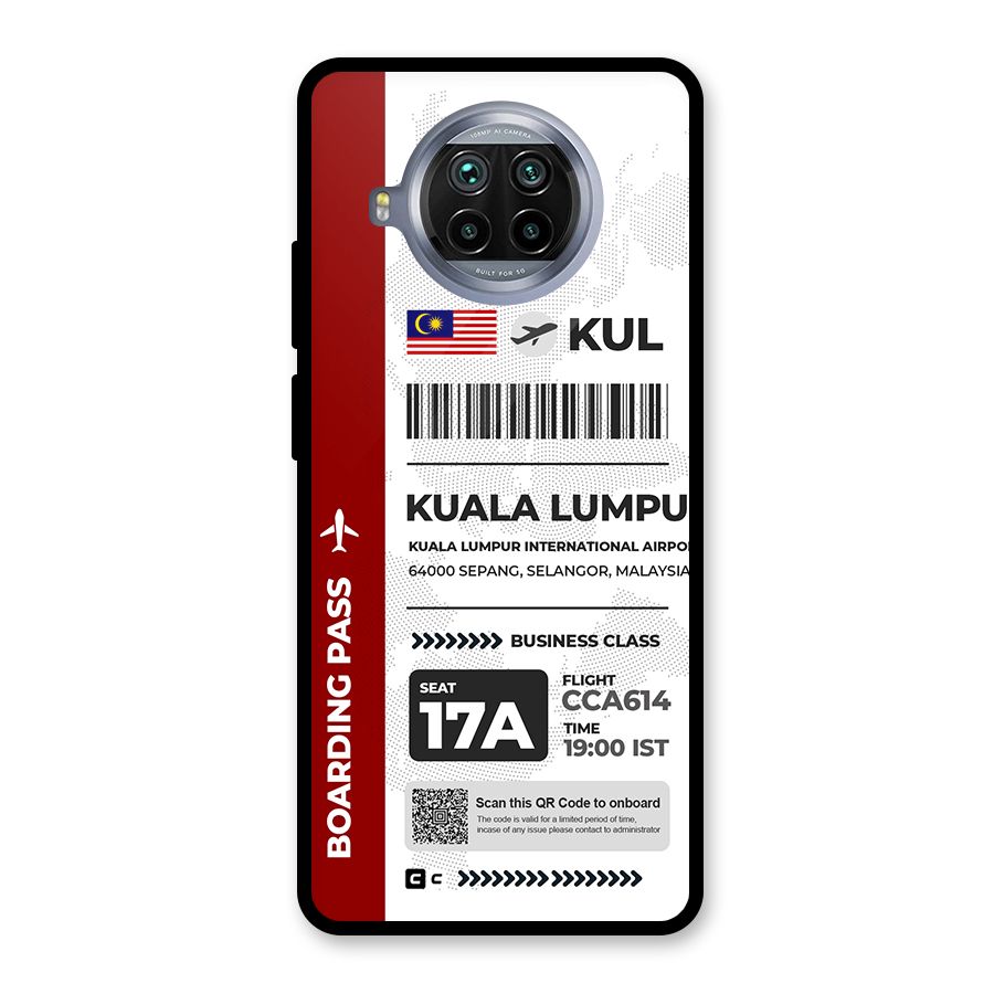 International Boarding Pass Kuala Lumpur Glass Back Case for Mi 10i