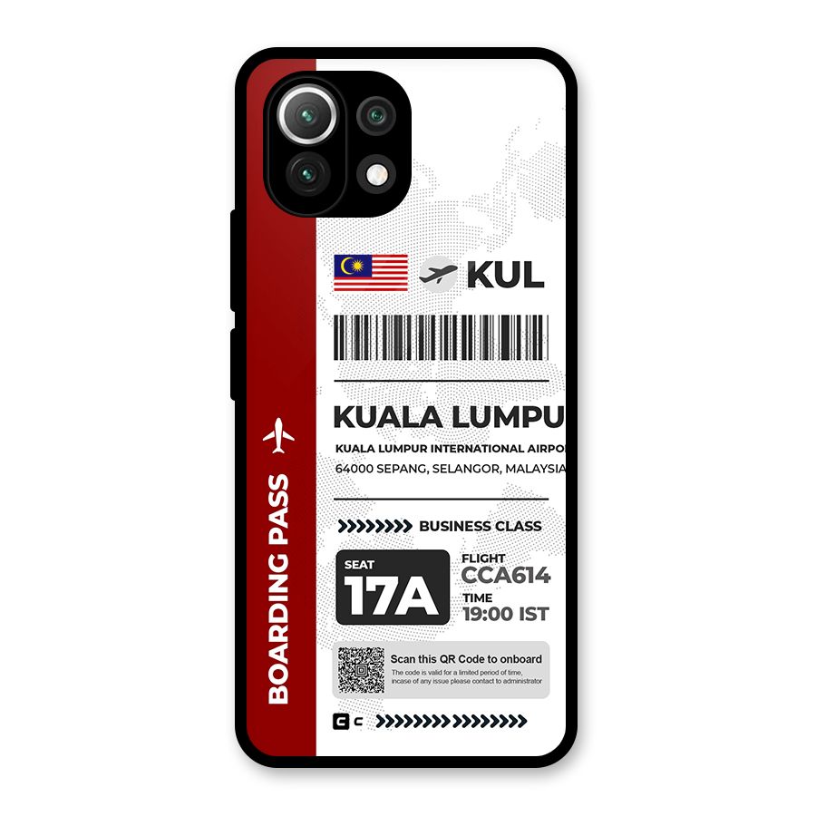 International Boarding Pass Kuala Lumpur Glass Back Case for Mi 11 Lite NE 5G