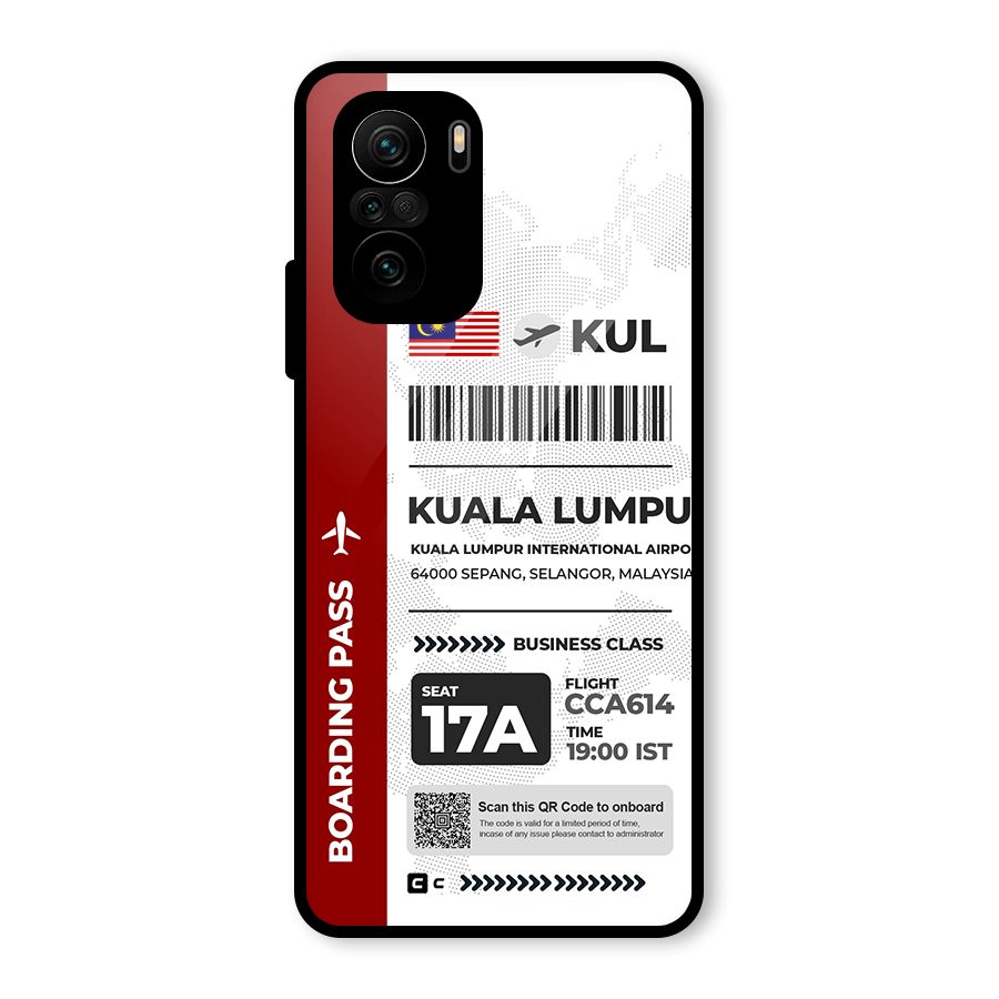 International Boarding Pass Kuala Lumpur Glass Back Case for Mi 11x