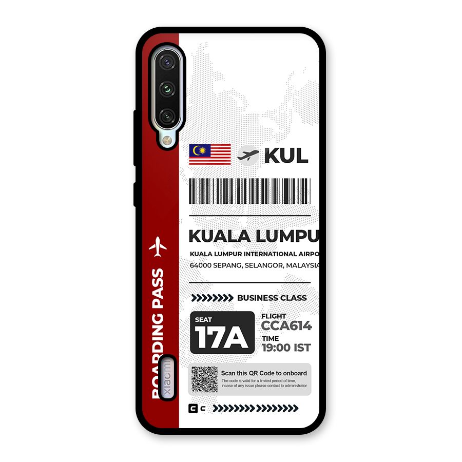 International Boarding Pass Kuala Lumpur Glass Back Case for Mi A3