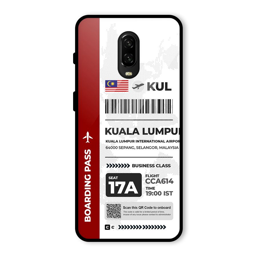 International Boarding Pass Kuala Lumpur Glass Back Case for OnePlus 6T