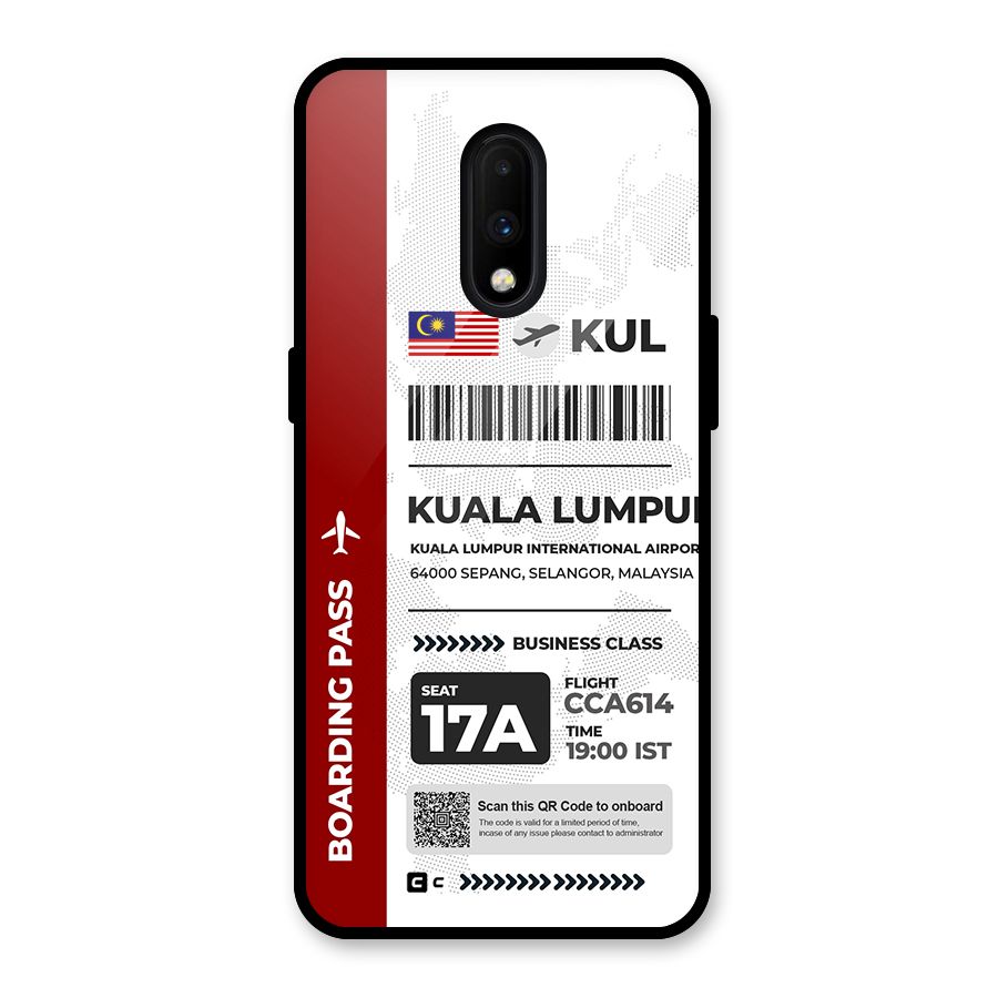 International Boarding Pass Kuala Lumpur Glass Back Case for OnePlus 7