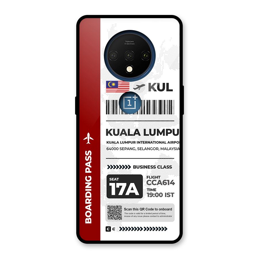 International Boarding Pass Kuala Lumpur Glass Back Case for OnePlus 7T