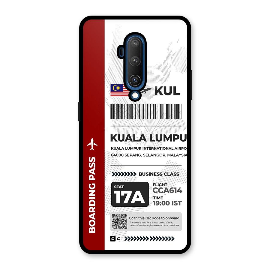 International Boarding Pass Kuala Lumpur Glass Back Case for OnePlus 7T Pro