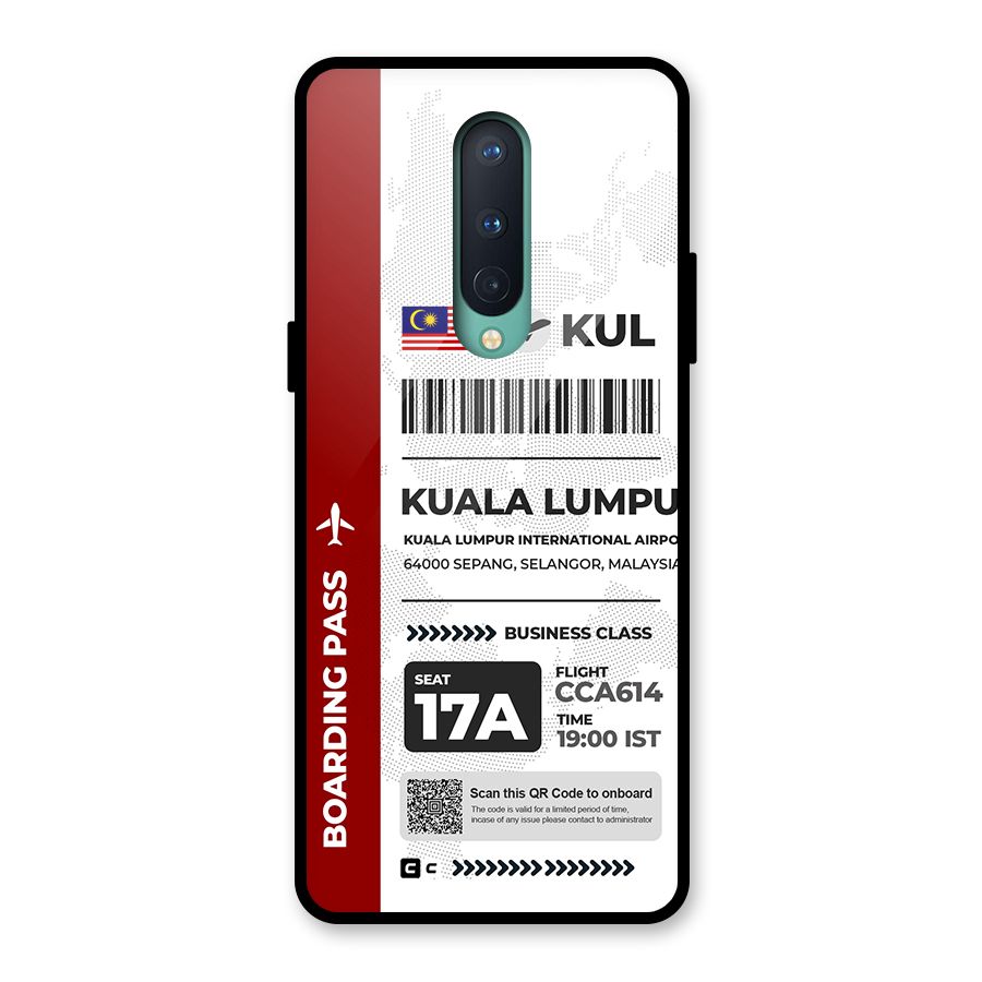 International Boarding Pass Kuala Lumpur Glass Back Case for OnePlus 8
